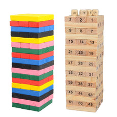 54pcs/set Portable Non-Toxic Children Kids Wooden Building Blocks Toys Early Educational Play Game Toy Best Gift