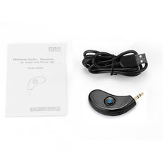 Universal 3.5mm Plug Bluetooth 4.2 Receiver Music Audio Receiver Adapter Rechargeable Car Kit AUX Streaming A2DP Kit with Extension Cable for Car Stereo Speaker