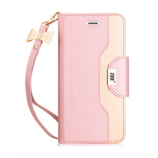 iPhone 6S Case, iPhone 6 Case, FYY [Makeup Mirror] Premium PU Leather iPhone 6S/6 Wallet Case with Cosmetic Mirror and Bow-knot Strap