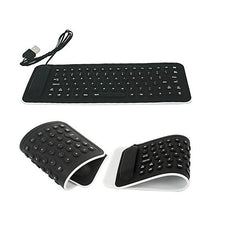 USB Mini Flexible Silicone Keyboard Foldable for Laptop Notebook BK