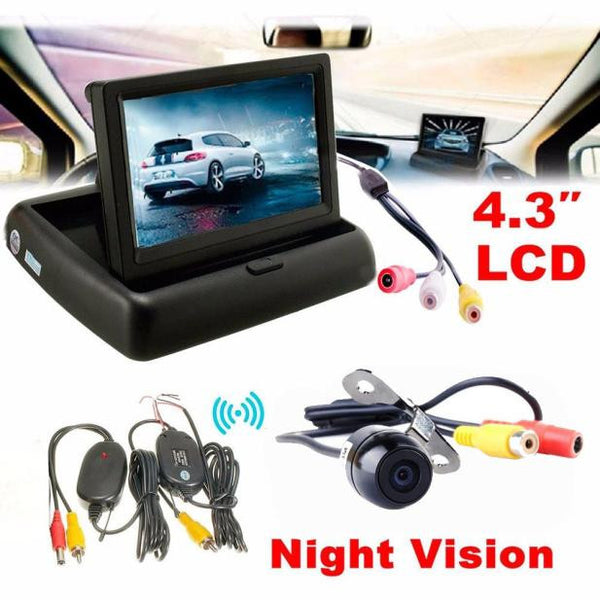 4.3 Car Rear View Monitor Wireless Car Backup Camera Parking System Ki ...