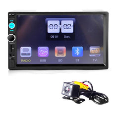 Bluetooth Car Stereo Audio In-Dash Aux Input Receiver SD/USB MP5 Player + Camera
