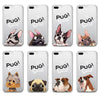 French Bulldog Puppy Pug Soft Clear iPhone 5 5S SE 6 6S 6Plus 7 7Plus 8 8Plus X Phone Cover Case