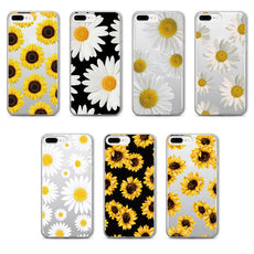 Daisy Sunflower Soft Clear iPhone 5 5S SE 6 6S 6Plus 7 7Plus 8 8Plus X Phone Cover Case