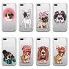 Puppy Pug French Bulldog Soft Clear iPhone 5 5S SE 6 6S 6Plus 7 7Plus 8 8Plus X Phone Cover Case