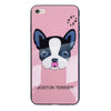 Boston Terrier Dog Protection Shell Soft TPU Frame Back Cover Tempered Glass Cellphone Case for IPhone 6/6S IPhone 6/6Splus IPhone 7/8 IPhone 7/8plus IPhone X