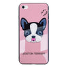 Boston Terrier Dog Protection Shell Soft TPU Frame Back Cover Tempered Glass Cellphone Case for IPhone 6/6S IPhone 6/6Splus IPhone 7/8 IPhone 7/8plus IPhone X