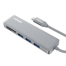 Lenovo 5-in-1 Ultra Slim Aluminium USB Type-C to 3 Ports USB 3.0 Adapter USB-C Data Hub