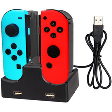 4 in 1 Charging Dock with 2-Port USB Hub for Nintendo Switch Joy-Con