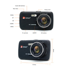Junsun H7 IPS 4" Car DVR Camera Dual Lens with ADAS LDWS Full HD 1296P Car Distance warning Monitor