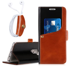 Galaxy S9 Plus Case, FYY [Luxurious Genuine Cowhide Leather] Wallet Case with [Free Earphone Case] for Samsung Galaxy S9 Plus