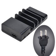 USB Charging Station 4 Port USB Desktop Cell Phone Docking Station Charging Stand Organizer Multiple USB Charger for Smartphones, iPad, Tablet and Other Gadgets (Black)